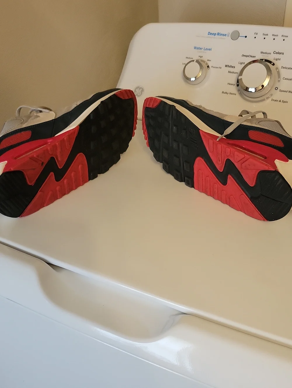 Mens Nike Air Max 90 Grey Red Blue Size 12 Used No Box!